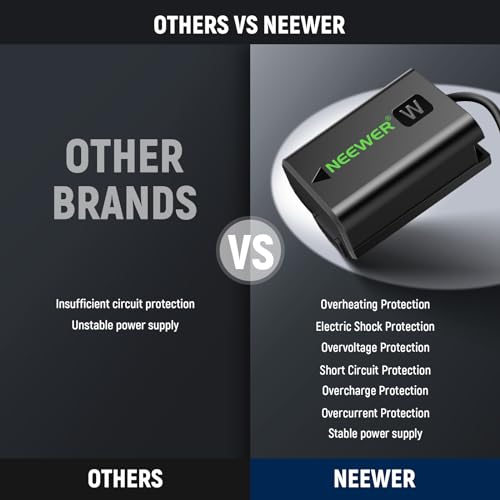 Image of NEEWER D Tap to NP-FW50 Dummy Battery with Cable for V Mount Battery, Stable Continuous Power Supply for Sony ZV-E10 A3000 A5000 A5100 A6000 A6100 A6300 A6400 A6500 A7 II A7R II A7S II, VP-FW50