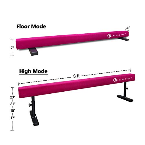 JC-ATHLETICS Adjustable Balance Beam Gymnastic Practice Training Equipment for Kids Children Home Floor Use,8 Feet Long