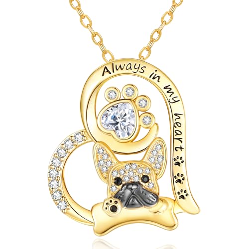 French Bulldog Heart Pendant