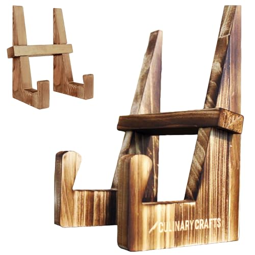 Recipe Book Stand for Cookbook, Wooden Kitchen iPad and Book Holder for Display Stand, Cook Book Stand for Reading Hands Free (Oak)