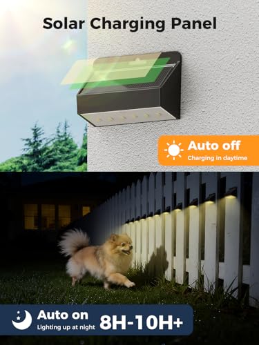 Lampe Solaire Exterieur IP65 Étanche - Applique Murale LED pour Escalier Marches Cour Jardin (8)