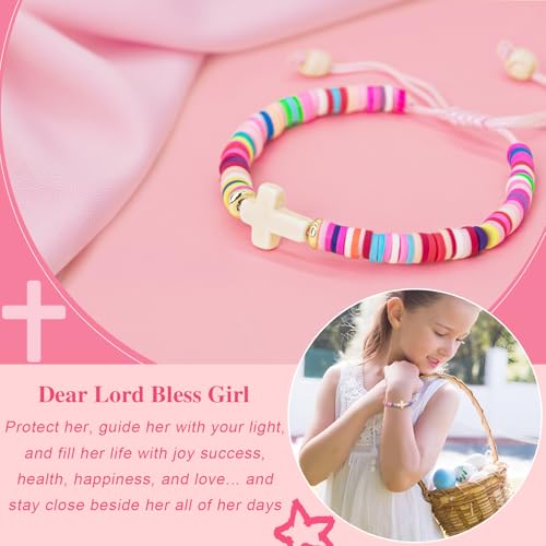 Teen Girl Gifts Trendy Stuff Cute Cross Bracelet Religious Christian Gifts for Women WWJD Bracelets for Kids, Girls Birthday Christmas Gifts Jesus Catholic Communion Baptism Easter Gifts2