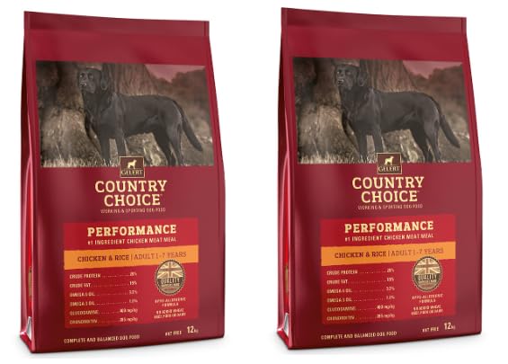 (2 Pack) Lothian Stores UK Gelert Country Choice Adult Performance Chicken 12kg (Total 24kg) - Dry Dog Food