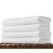 BC BARE COTTON Luxury Hotel & Spa 100% Natural Turkish Cotton Ribbed Channel Pattern Bath Towel (Set of 4), White (852-1501-01)