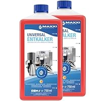 Maxxi Clean | Anticalcare Universale per tutte le Macchine da Caffè, altri Elettrodomestici e anche per Bagno & Cucina | Adatto a tutte le Marche e Modelli | Dissolvitore di Calcare (2x 750 ml)