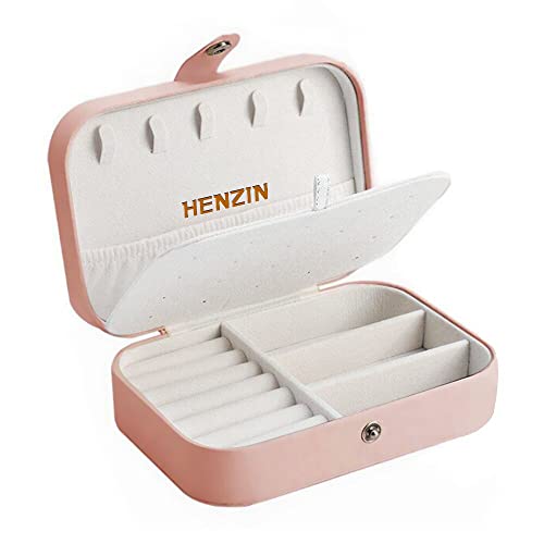 Boîte à Bijoux Femme,Boîte à Bijoux de Voyage en Cuir PU Rangement à Bijoux Boîte à Bijoux de Voyage Petite boîte à Bijoux Boîte à Bijoux Boîte à Bijoux pour bagues, Boucles d'oreilles, Collier, Rose Cover