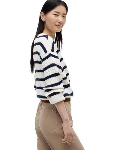 Image of Tommy Hilfiger Women's Twill Straight Chino Pants with Stretch Mid Rise Ankle Pants