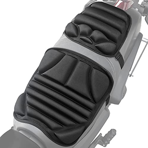 Cojín de asiento de motocicleta, 2 piezas de funda de asiento de bicicleta transpirable que absorbe los golpes, cojín de gel de moto 3D, asiento de ajuste universal para conductores de carretera