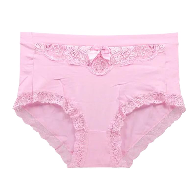 OLEETS Bragas Tanga De Mujer - 5 Unids/Set Bragas De Mujer Calzoncillos De Algodón Talla Grande Cintura Media Ropa Interior De Encaje Suave Sexy Tangas Elegantes