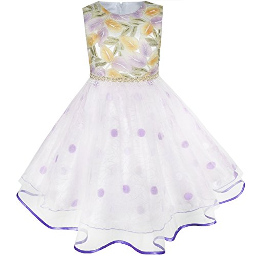 Image of Sunny Fashion Girls Dress Shinning Sequins Beige Tulle Layers Wedding Pageant