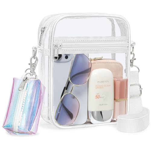 Image of PACKISM Clear Bag for Stadium Events - Clear Purses for Women Transparent Crossbody Messenger Bag for Concerts Game Day