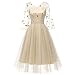 Produktbild JUSTSELL 1950er Kleider für Damen Herbst,Frauen 50er Vintage Retro Kleider Spitze Patchwork Brautjungfer Hochzei Kleider 3/4 Lange Ärmel Abendkleid Cocktailkleid Aline Swing Kleid