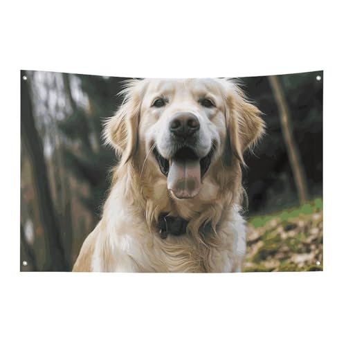 Drapeaux amusants Golden Retriever intérieur extérieur pour terrasse