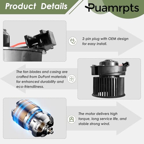 Image of AC Heater Blower Motor Compatible with Nissan Rogue 2008-2013, Rogue Select 2014-2015, Sentra 2007-2012, Tsuru 2007-2012 - Replace# 27225-ET00A, 75856, 700253, PM9377