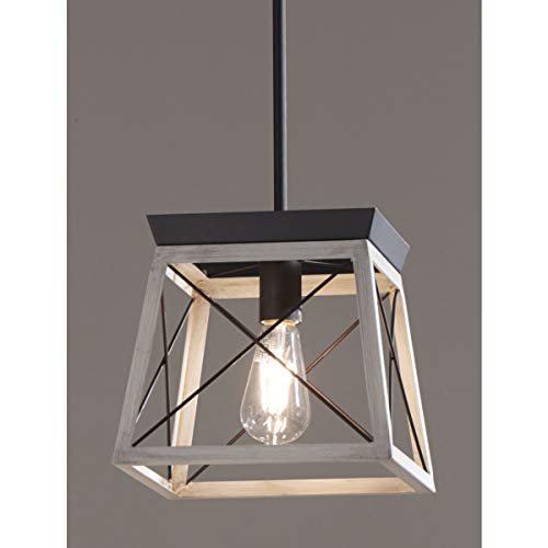 Image of Progress Lighting Briarwood Collection 1-Light Coastal Mini-Pendant Light Graphite, Black