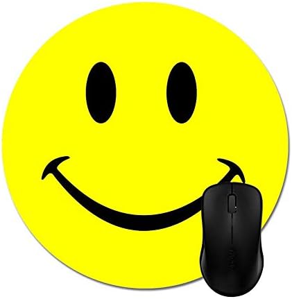 Smiley Face on Yellow Print Funny Mouse Pads
