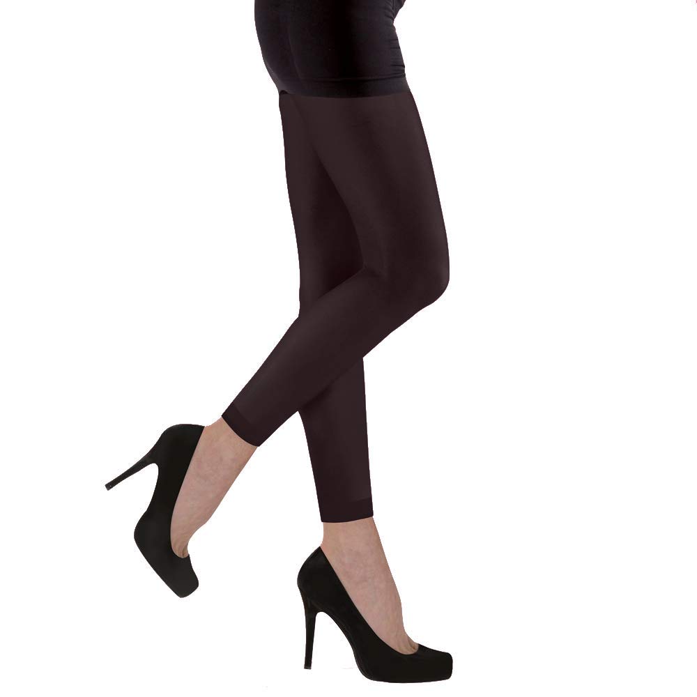 Silky Ladies Black 70 Denier Super Soft Superior Fit Opaque Footless Tights (Large (42"-48" Hip))