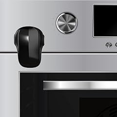 Moonybaby Childproof Oven Door Lock, Child Safety Oven Front Lock(ONLY for Flat Surface), Heat-Resistant, No Tool Needed, Jet Black
