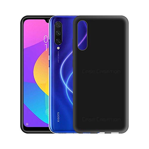 Image of Case Creation Luxurious OG Series for Xiaomi Mi A3 Case Cover,Anti-Dirty Slim Case Frosted Matte Cute Candy TPU Raised Bezel (Splash of Color) Back Cover for Xiaomi Mi A3 -Black