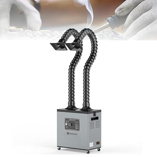 Extractor De Humos De Soldadura De 200 W, Ventilador para Limpiar Humos De Soldadura, Succión De 370 M³/h, Velocidad del Viento De 2 X 10 M/s, para Mantenimiento De Productos Electrónicos