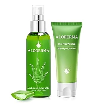 Aloderma Aloe Hydrating Set - Botanical Hydrating Mist, Aloe Vera Gel