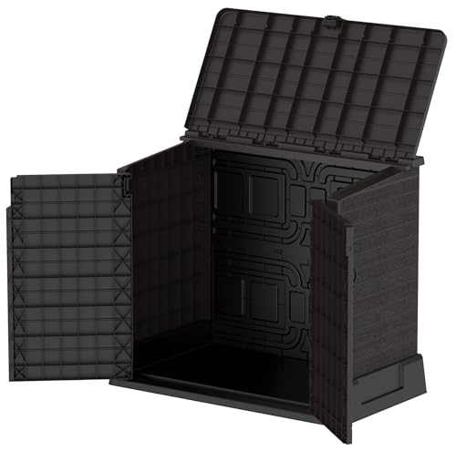 Duramax - Arcón cubre cubos exterior - 850 L - PVC - color marrón - imagen 20