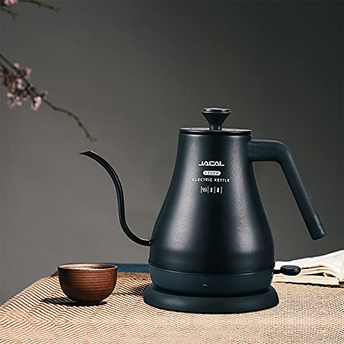 Chaleira elétrica pescoço de ganso, 1 litro, bule de café de boca longa portátil de boca longa, potê