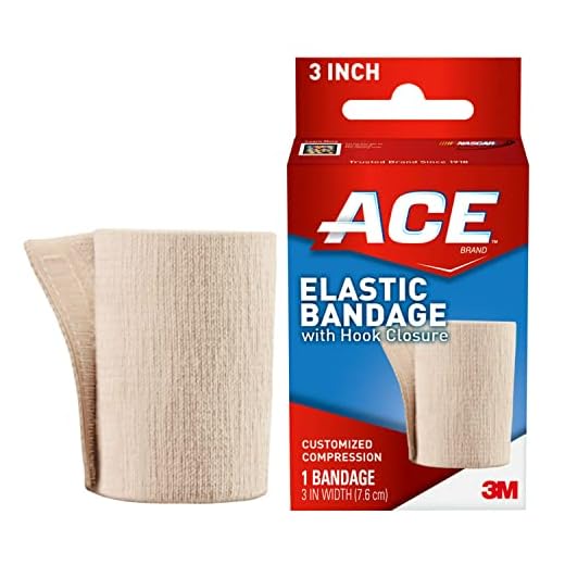 ACE 3 Inch Elastic Bandage with Hook Closure, Beige, No Clips, Great for Elbow, Ankle, Knee and More, 2 Count