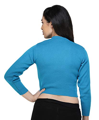 Image of Women Winter Wear V-Neck Full Sleeves Regular Fit Woollen Blouse