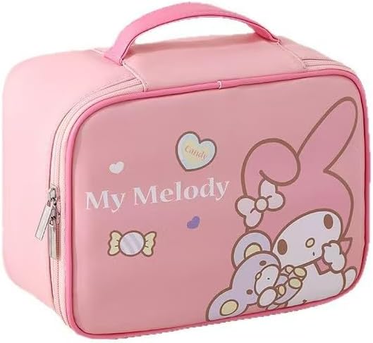 Necessaire organizadora de maquiagem FUAN, modelo Train Case, rosa meldu, 1 unidade