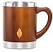 MyHomeIdeas Wooden Tea Mug with Lid - Wood Bamboo Coffee Mugs for Men - Reusable Cool Coffee Travel Mug To Go with Handle - Unique Personalized Gift Mug for Men, Women - 100% Eco-Friendly — 13.5 oz