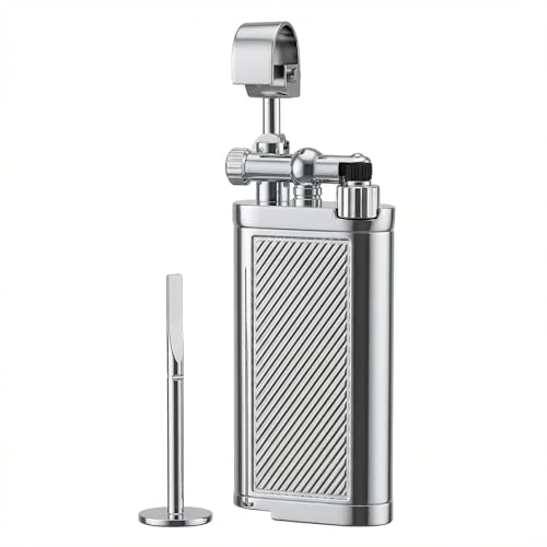 Angled Soft Flame Antique Style Lift Arm Butane Refillable Lighter