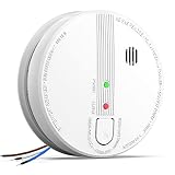 Smoke Detector, Hardwired Interconnected Smoke Detectors, Smoke Alarm with Replaceable 9V Battery, I