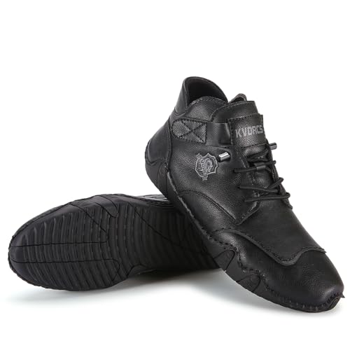 Mens Casual Leather Shoes Ankle Chukka Boots Slip On Mid top Walking Driving Loafer Lace-up Oxford Shoes3