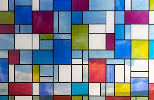 Fablon FAB10520 Mondrian Self Adhesive Window Film, Multicolor