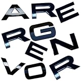 Car Emblem 3D Raised ABS Letter Decal Glossy Black Compatible with Range Rover Replacement for Front Grill Hood and Tailgate