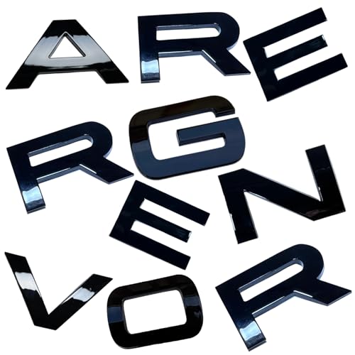 Compatible for Range Rover Letters Emblem, 3D Raised Gloss Black Badge