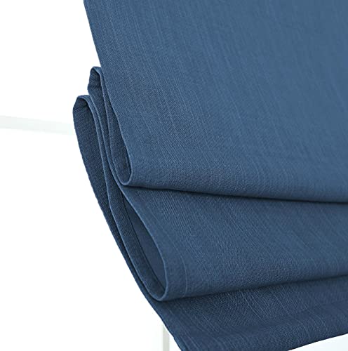 Seneca Cordless Room Darkening Woven Fabric Roman Shades For Windows, Pull-Down Blind For Home, Bedroom, Living Room, Kitchen, Office, Modern Cotton Denim Look, Denim Bleu 23X64 Inches #TOP2