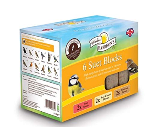Harrisons SUET BLOCK VARIETY BOX - 6X 300G - GARDEN BIRD FOOD - WINTER FEEDING (1X)
