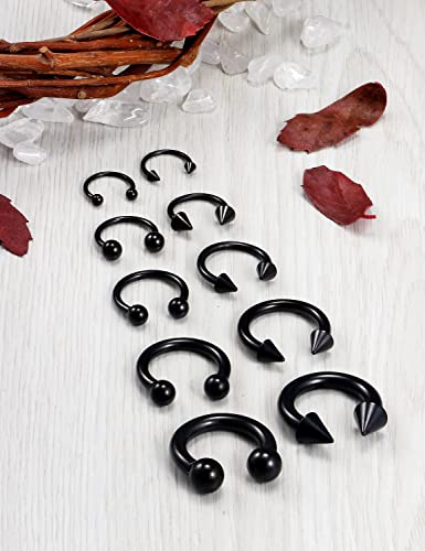 Ocptiy 6G 8G 12G 14G 16G Septum Ear Earrings Gauges Stretching Piercing Kit 316L Surgical Steel Internally Threaded Pierced Body Jewelry for Women 10mm 12mm 14mm 16mm2