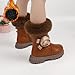 Fuzzy Winter Warm Ankle Boots for Girls:Fashion Fleece Side Zipper Pull on Hiking Wedding Party Dress Shoes Footwear（Size10,Coffee