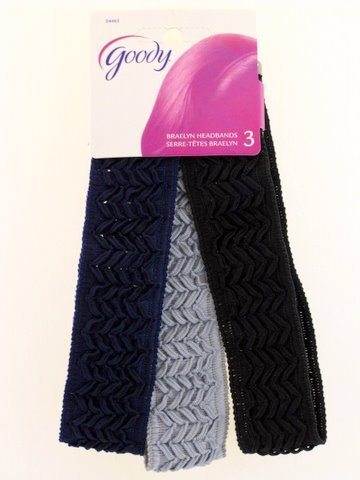 Goody Styling Essentials Ouchless V Stitch Headwraps, 3 Count