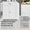 VEVOR Kitchen Island Cart, 32 Mobile Carts with Storage Cabinet, Rolling Table with Power Outlet, Spice Rack, Towel Bar, Adjustable Shelf, Drawer, Dining Living Room Portable Islands on Wheels, White