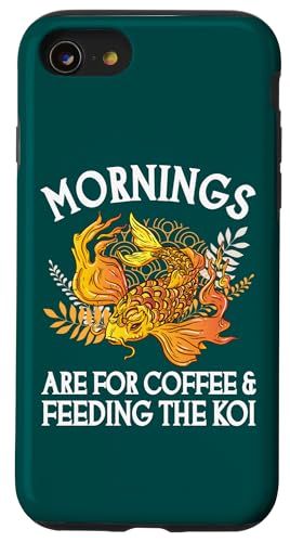 朝はコーヒーと鯉の餌やりに スマホケース iPhone SE (2020) / 7 / 8 用