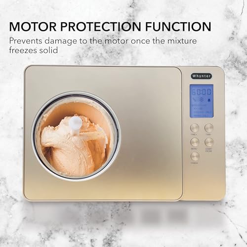 Whynter Eismaschine & Joghurt Automatik 2 Qt. mit eingebautem Kompressor, LCD-Digitalanzeige & Timer, kein Vorfrieren, ICM-220CGY, Champagner Gold – Bild 4