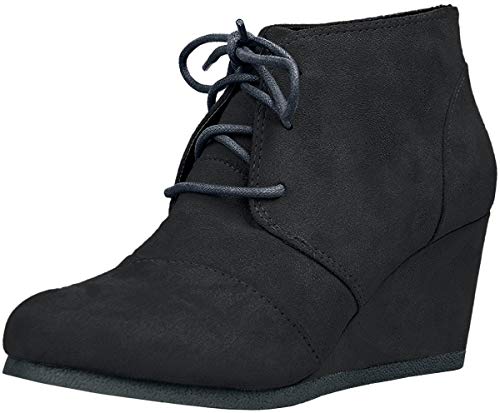 Soda Women's Rex Lace-Up Oxford Ankle Booties (Black, 8.5 M Us) #TOP7