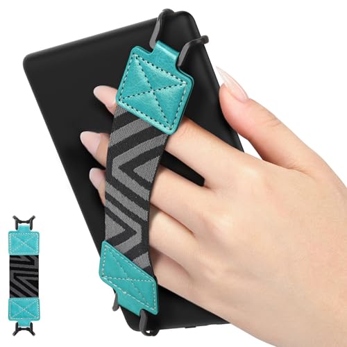 Moko Sicherheits-Handschlaufe für Kindle eReaders Fire Tablet, Kindle/Kobo/Voyaga/Lenovo/Sony Kindle E-Book-Tablet, hohe Elastizität, vielseitige Handschlaufe, Leichter Fingergriff-Halter, Türkis