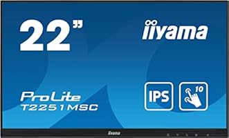 iiyama ProLite T2251MSC-B1 54,7cm (21,5") IPS LED-Monitor Full-HD 10 Punkt Multitouch kapazitiv (VGA, HDMI, DisplayPort, Audio in/out) schwarz