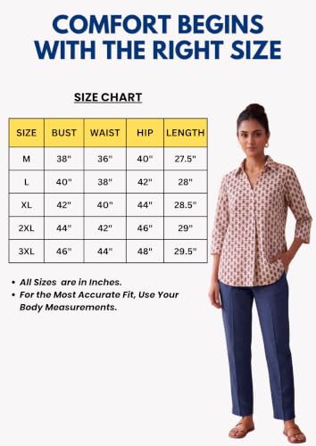 Image of Pure Cotton Long Hemline Shirt for Women Beautiful Printed Collared Neck Casual Western Shirt Top Formal Office Wear