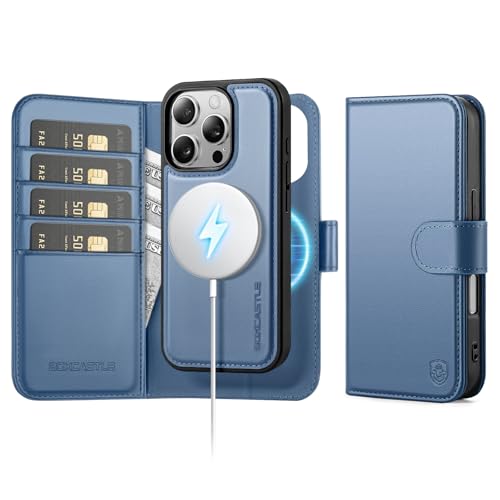 Portefeuille Magsafe iPhone 16 Pro amovible en cuir pour homme et femme, étui cartes RFID